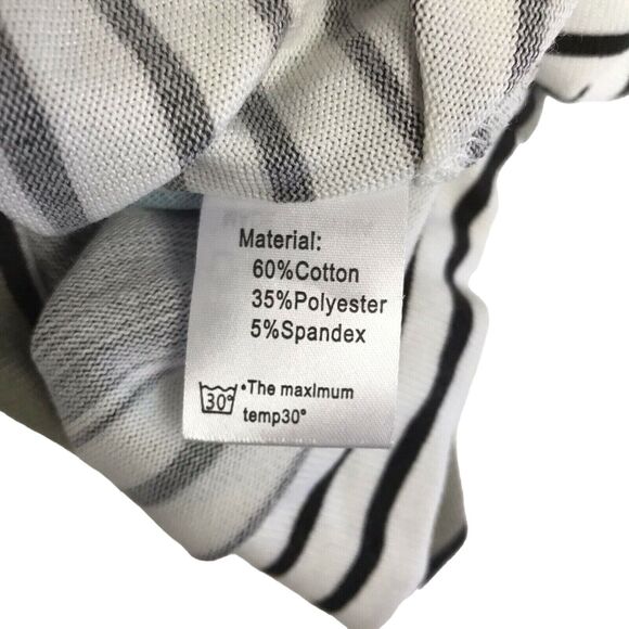 Muhadrs Sweater Womens Small Striped Gray White Black Green Blue - Picture 7 of 8